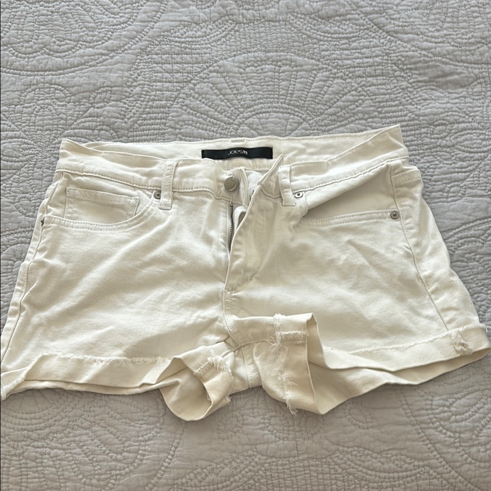 Joe’s jeans  white shorts. Super stretch